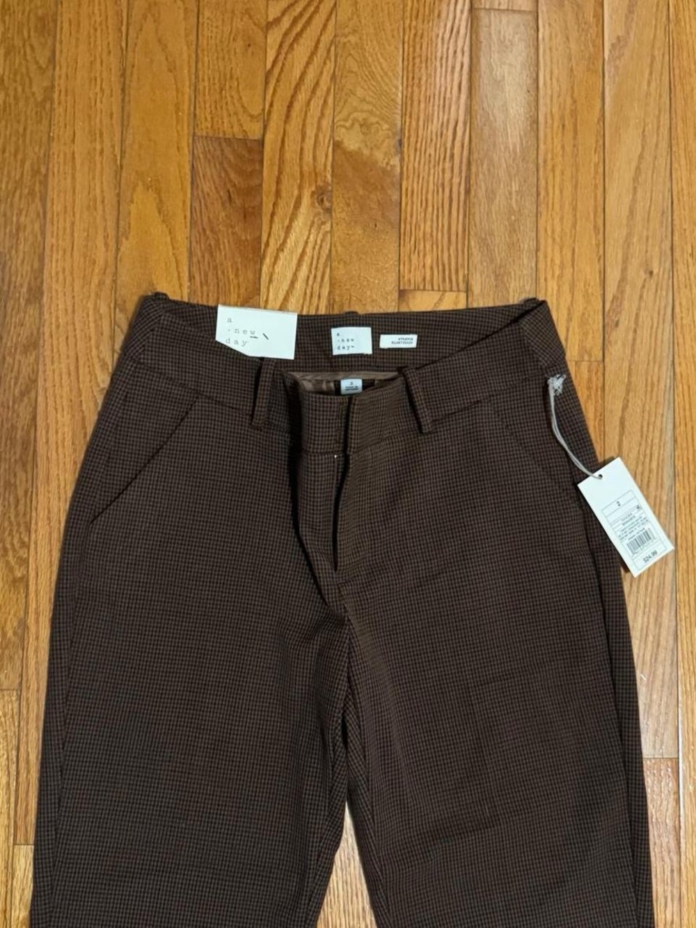 brand new with tags brown houndstooth trousers